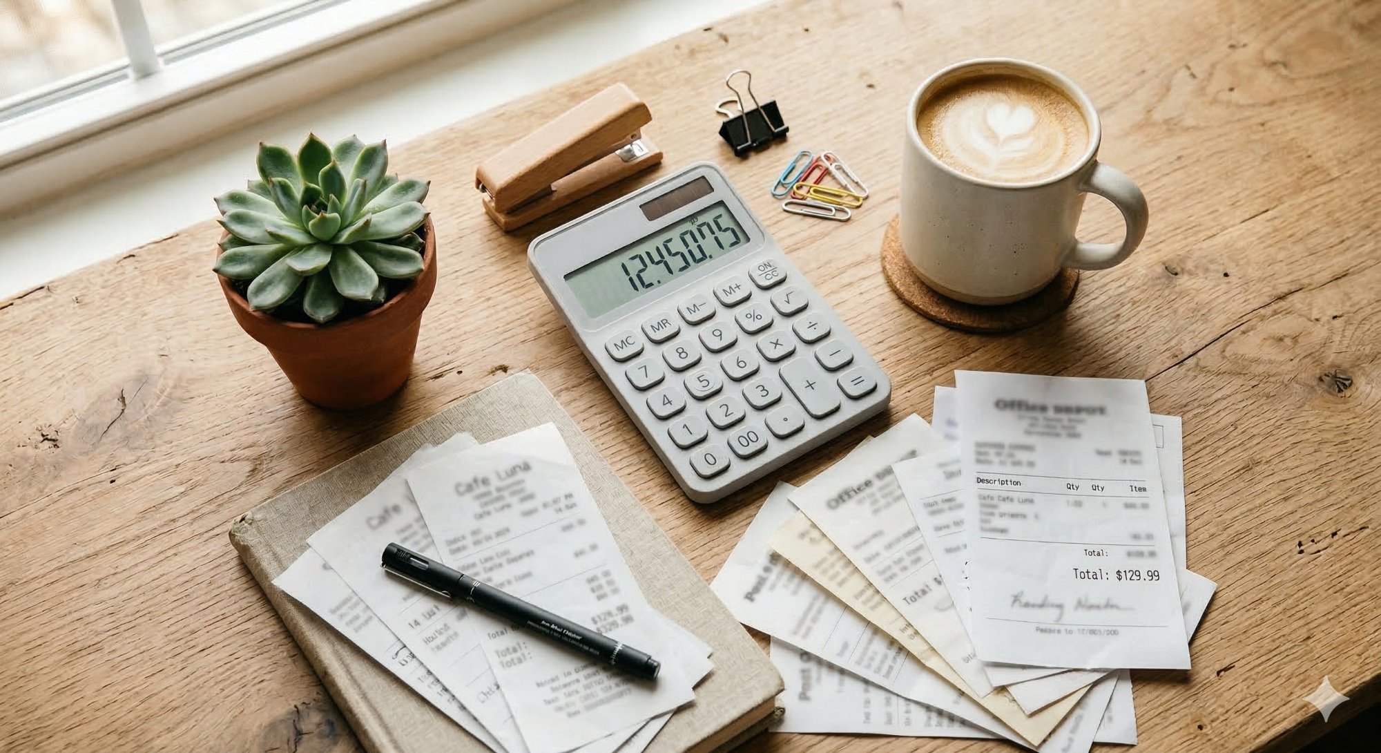 Professional bookkeeping workspace